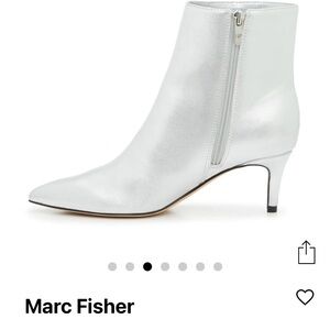 Marc Fisher Metallic Silver Ankle Boots